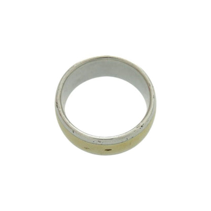 Hermes H Logo Silver 925 18k Yellow Gold Size 58 Silver Ring 1633 Hermes