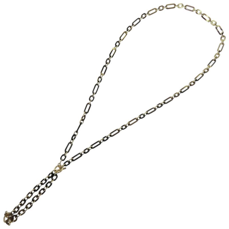 Hermes Resille Buffalo Horn GP Black Long Necklace 0252 Hermes