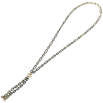 Hermes Resille Buffalo Horn GP Black Long Necklace 0252 Hermes