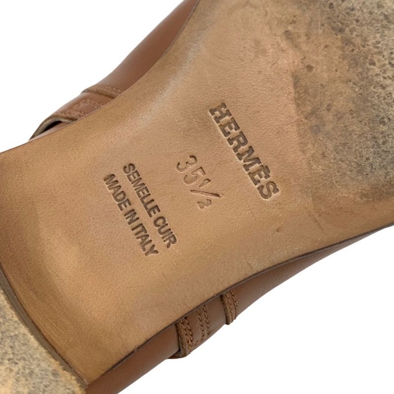 Hermes Neo Boots Short Boots Shoes Leather Brown Black Brown Kelly Hardware