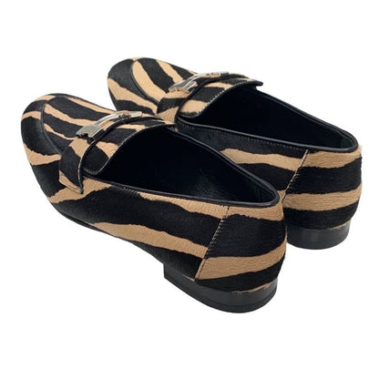 Hermes Paris Loafers Flat Shoes Moccasins Shoes Zebra Hhardware Haraco Brown