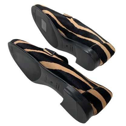 Hermes Paris Loafers Flat Shoes Moccasins Shoes Zebra Hhardware Haraco Brown