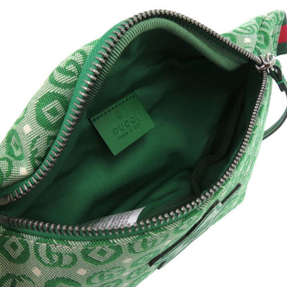 Unused Gucci Children's Waist Pouch Star 502095 527066 Canvas Leather Green