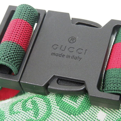 Unused Gucci Children's Waist Pouch Star 502095 527066 Canvas Leather Green