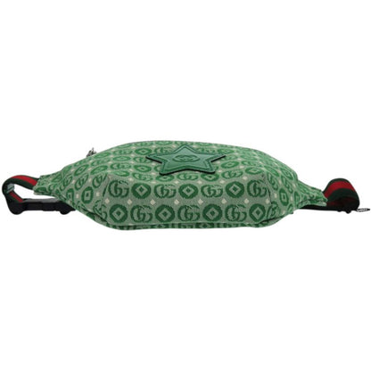 Unused Gucci Children's Waist Pouch Star 502095 527066 Canvas Leather Green