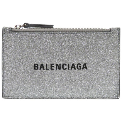 Balenciaga Everyday 551990 Leather Silver Card Case Coin Case Wallet 0017