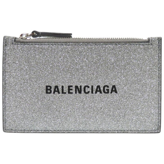Balenciaga Everyday 551990 Leather Silver Card Case Coin Case Wallet 0017