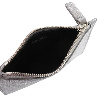Balenciaga Everyday 551990 Leather Silver Card Case Coin Case Wallet 0017