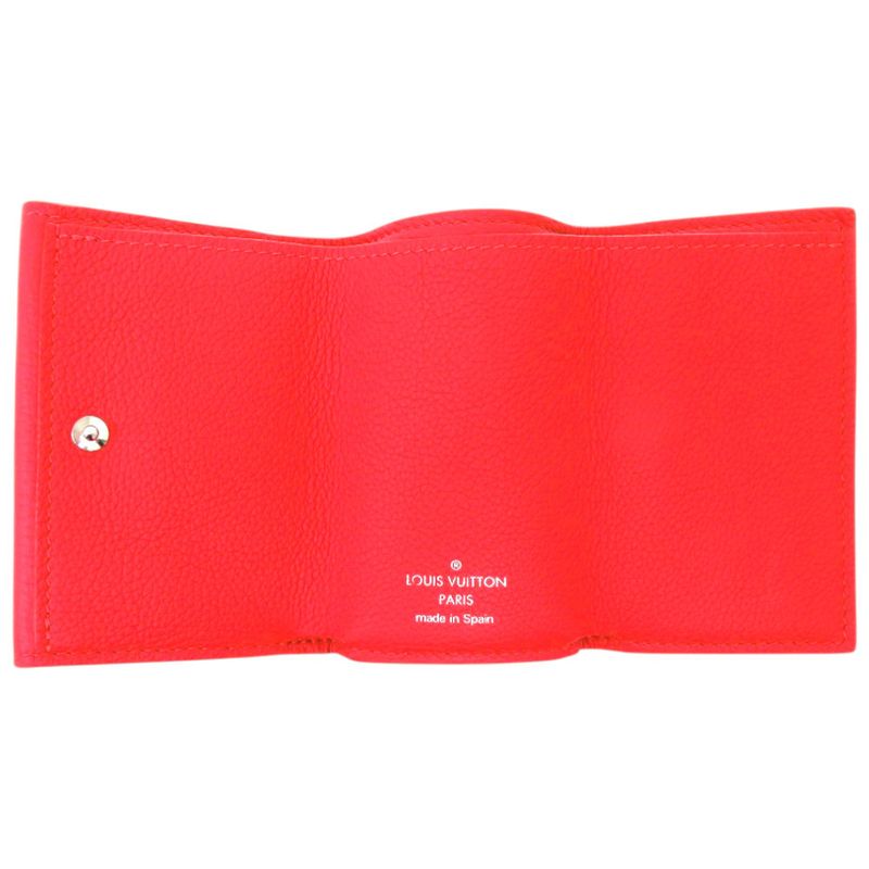 Louis Vuitton Portefeuille Lock Mini M67860 Leather Red Trifold Wallet LV 1671