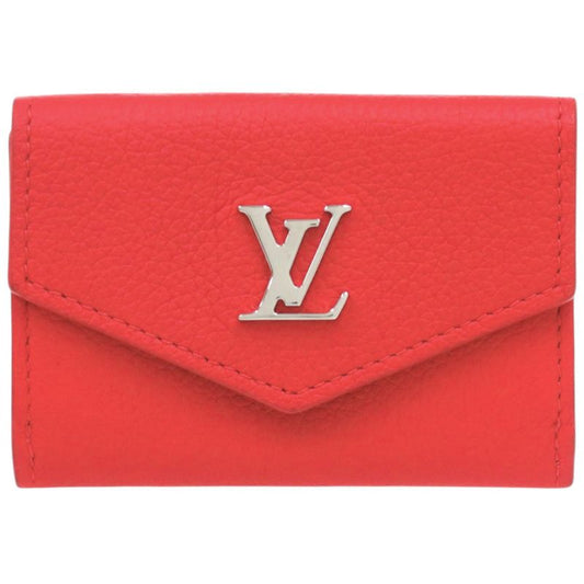 Louis Vuitton Portefeuille Lock Mini M67860 Leather Red Trifold Wallet LV 1671