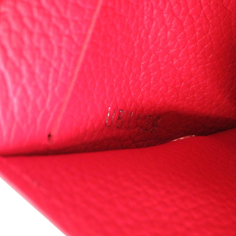 Louis Vuitton Portefeuille Lock Mini M67860 Leather Red Trifold Wallet LV 1671