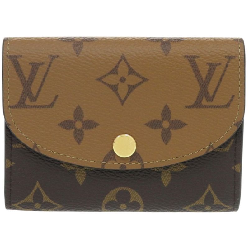 Louis Vuitton Portomone Rosalie Monogram Reverse M82333 Canvas Brown Coin Case