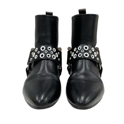 Louis Vuitton Rhapsody Line Boots Short Boots Shoes Leather Black White Hole