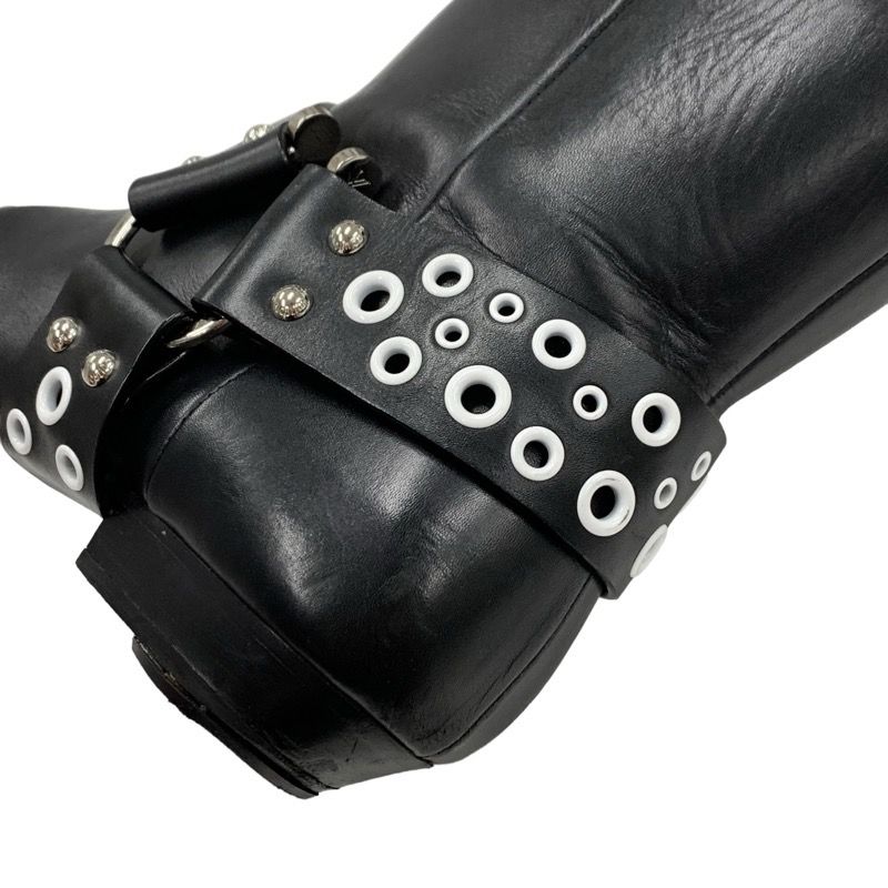 Louis Vuitton Rhapsody Line Boots Short Boots Shoes Leather Black White Hole