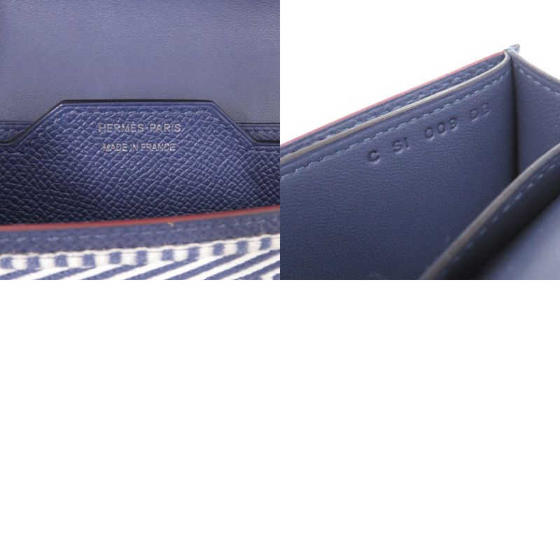 Hermes Passant Long Sangle Caval Vaux Epson Blue Brighton Silver Hardware C
