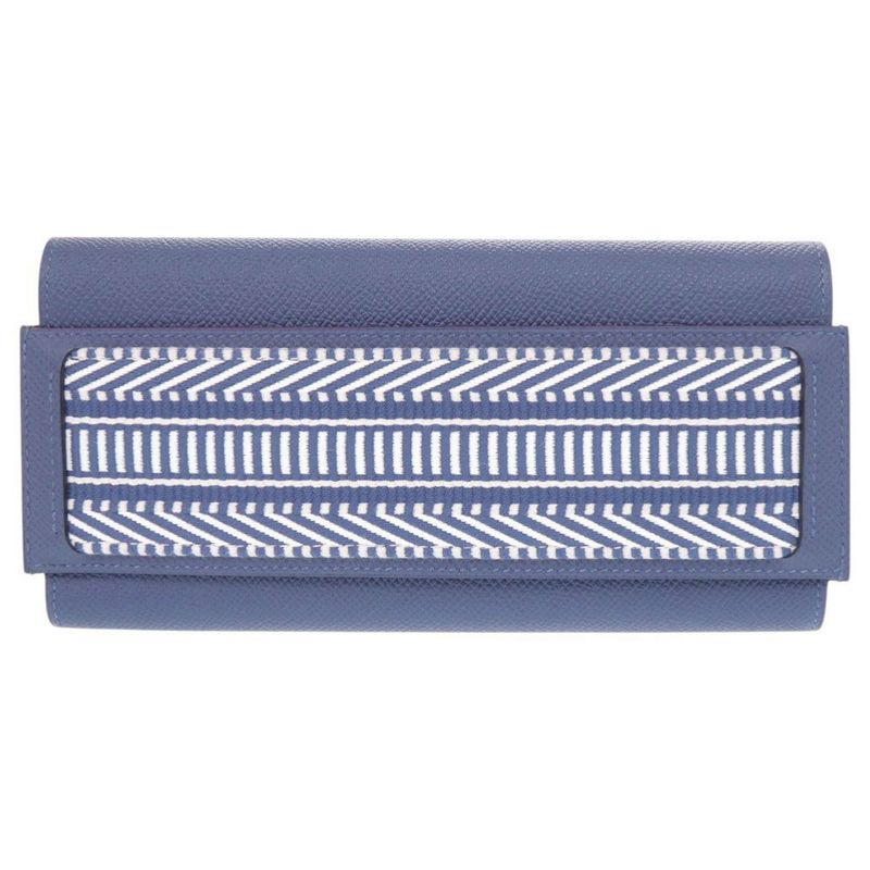 Hermes Passant Long Sangle Caval Vaux Epson Blue Brighton Silver Hardware C