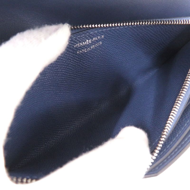 Hermes Passant Long Sangle Caval Vaux Epson Blue Brighton Silver Hardware C