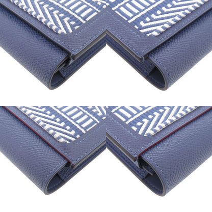 Hermes Passant Long Sangle Caval Vaux Epson Blue Brighton Silver Hardware C