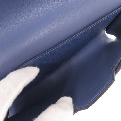 Hermes Passant Long Sangle Caval Vaux Epson Blue Brighton Silver Hardware C