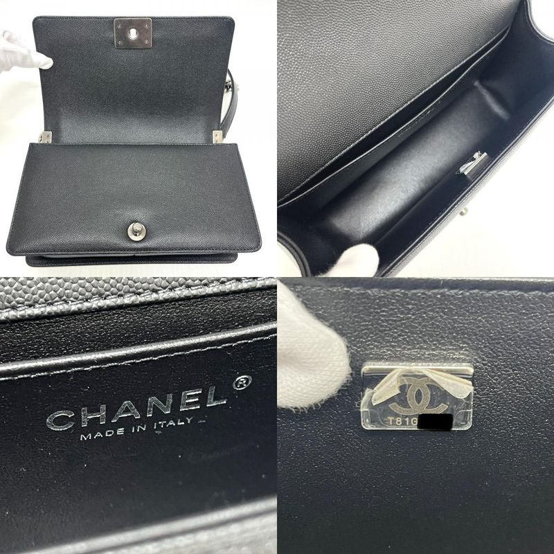 Chanel Chanel Shoulder Bag Boy 25 Caviar Leather Black