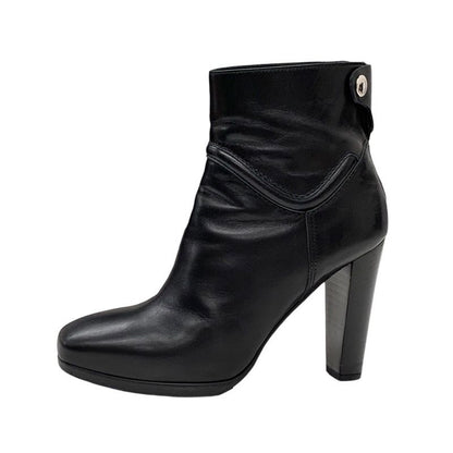 Hermes Boots Short Boots Shoes Leather Black