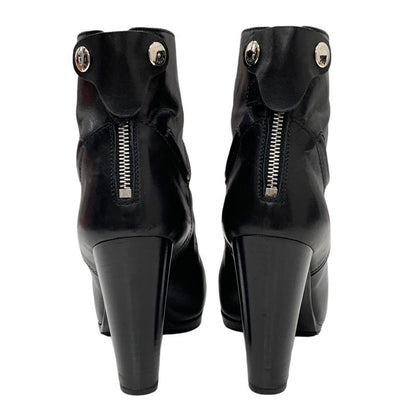 Hermes Boots Short Boots Shoes Leather Black