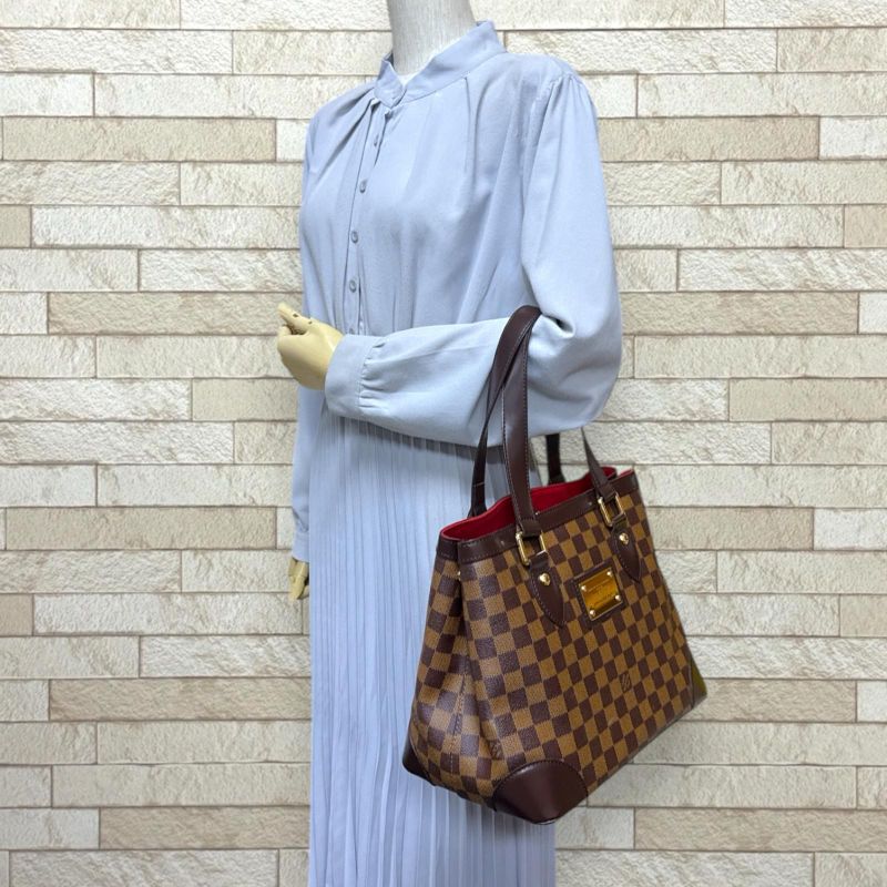 Louis Vuitton Hampstead PM Damier Tote Bag Damier Canvas N51205 Brown Women's