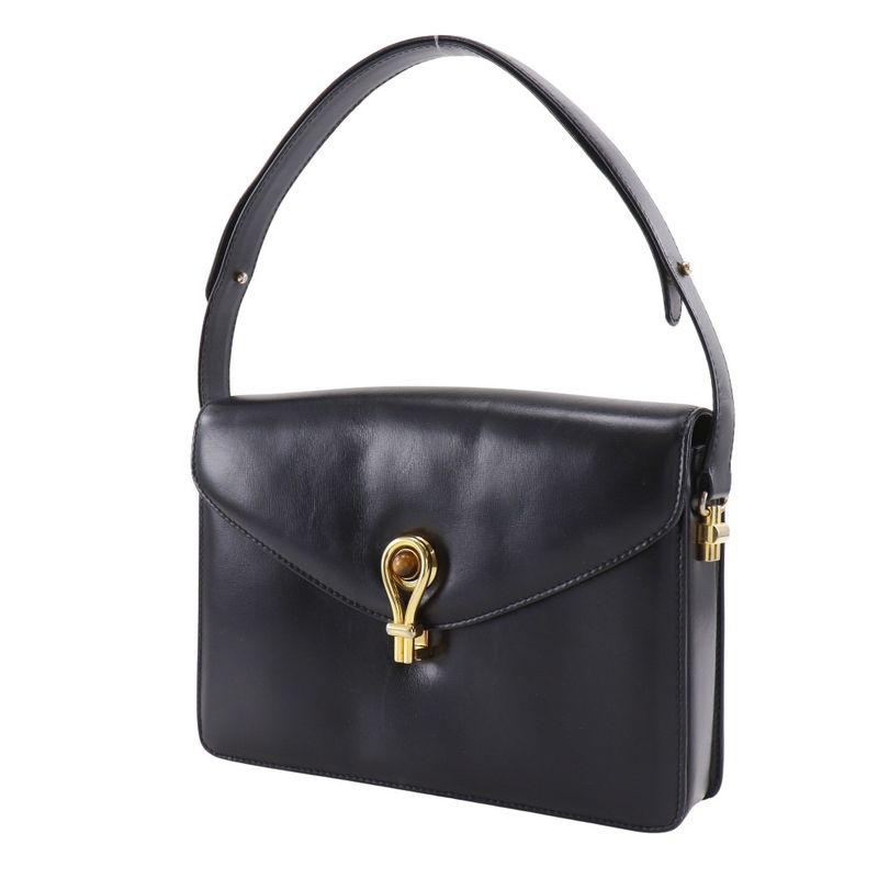 Gucci Vintage Calf Black Women's Shoulder Bag