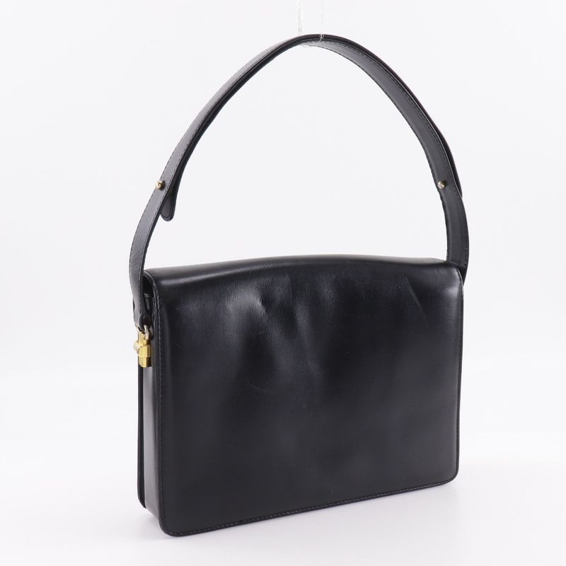 Gucci Vintage Calf Black Women's Shoulder Bag