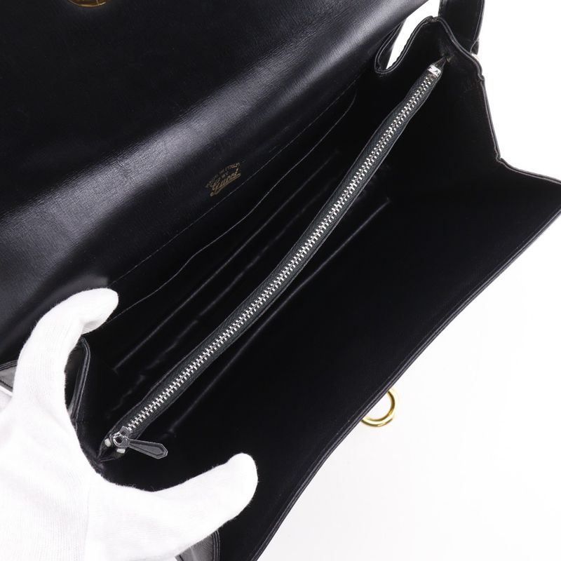 Gucci Vintage Calf Black Women's Shoulder Bag