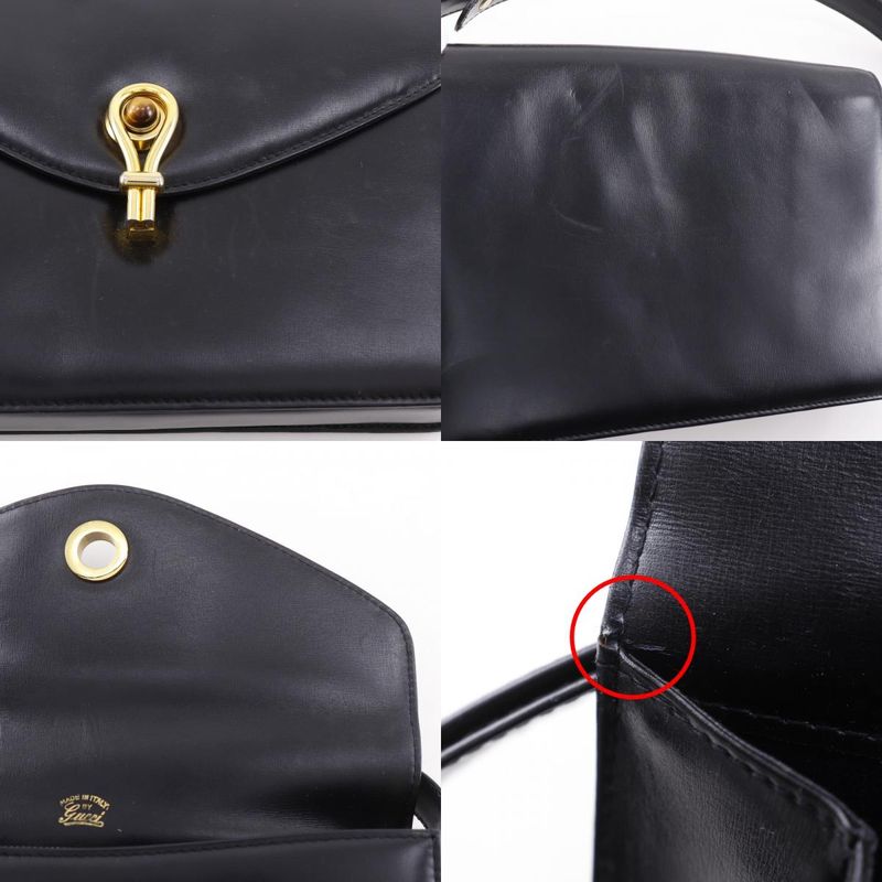 Gucci Vintage Calf Black Women's Shoulder Bag