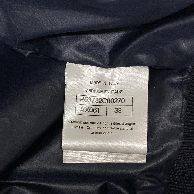 Chanel Blouson Size 38 M Women's - P53732 Silver X Navy Lambskin 2016 Spring