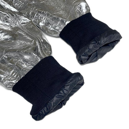 Chanel Blouson Size 38 M Women's - P53732 Silver X Navy Lambskin 2016 Spring