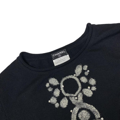 Chanel Long Sleeve Sweater Size 38 M Women's - P31443 Black X Gray Cashmere