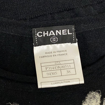 Chanel Long Sleeve Sweater Size 38 M Women's - P31443 Black X Gray Cashmere