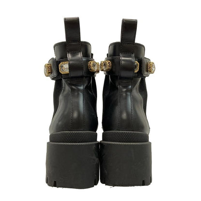Gucci Short Boots 37 Women's - 550036 Black Side Gore Bijou Double G Belt