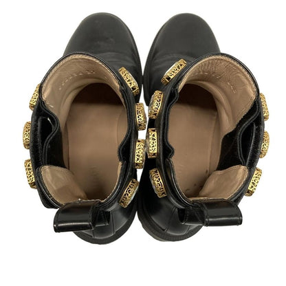 Gucci Short Boots 37 Women's - 550036 Black Side Gore Bijou Double G Belt