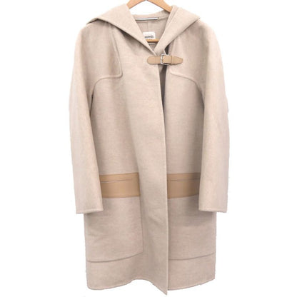 Unused Hermes Duffle Coat Cashmere Beige 0256 Hermes