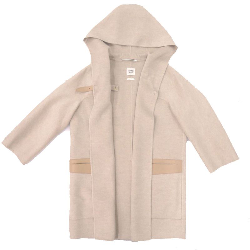 Unused Hermes Duffle Coat Cashmere Beige 0256 Hermes