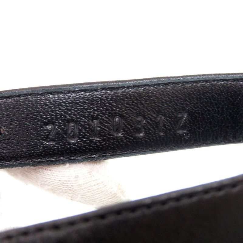 Hermes Ankle Strap Chunky Heel 20103iz Leather Wood Black Sandals 1897 Hermes