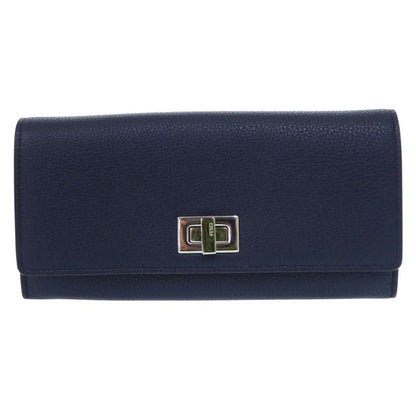 Unused Fendi Peekaboo Continental Wallet 8m0427 Calf Navy Bifold Wallet 1909