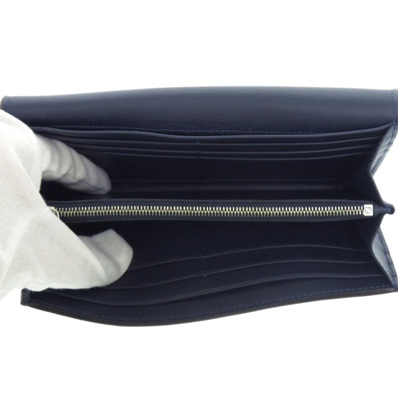 Unused Fendi Peekaboo Continental Wallet 8m0427 Calf Navy Bifold Wallet 1909