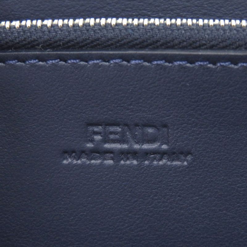 Unused Fendi Peekaboo Continental Wallet 8m0427 Calf Navy Bifold Wallet 1909