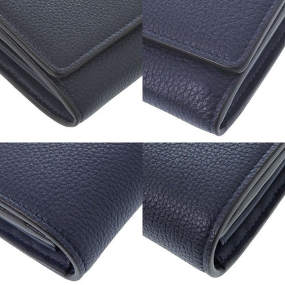 Unused Fendi Peekaboo Continental Wallet 8m0427 Calf Navy Bifold Wallet 1909