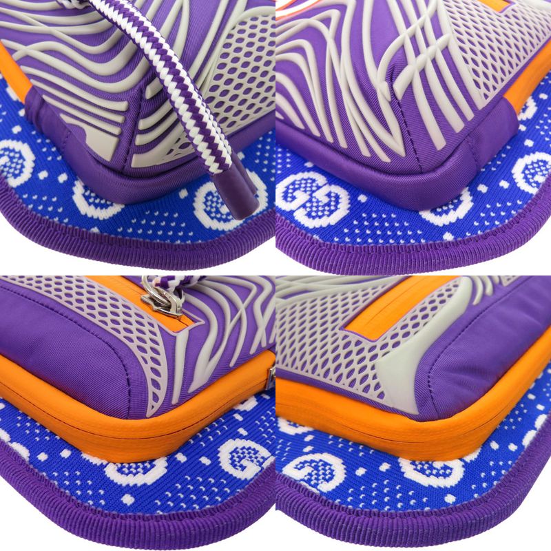 Unused Gucci GG Nylon GG Belt Waist Bag 752102 Nylon Rubber Blue Purple Orange