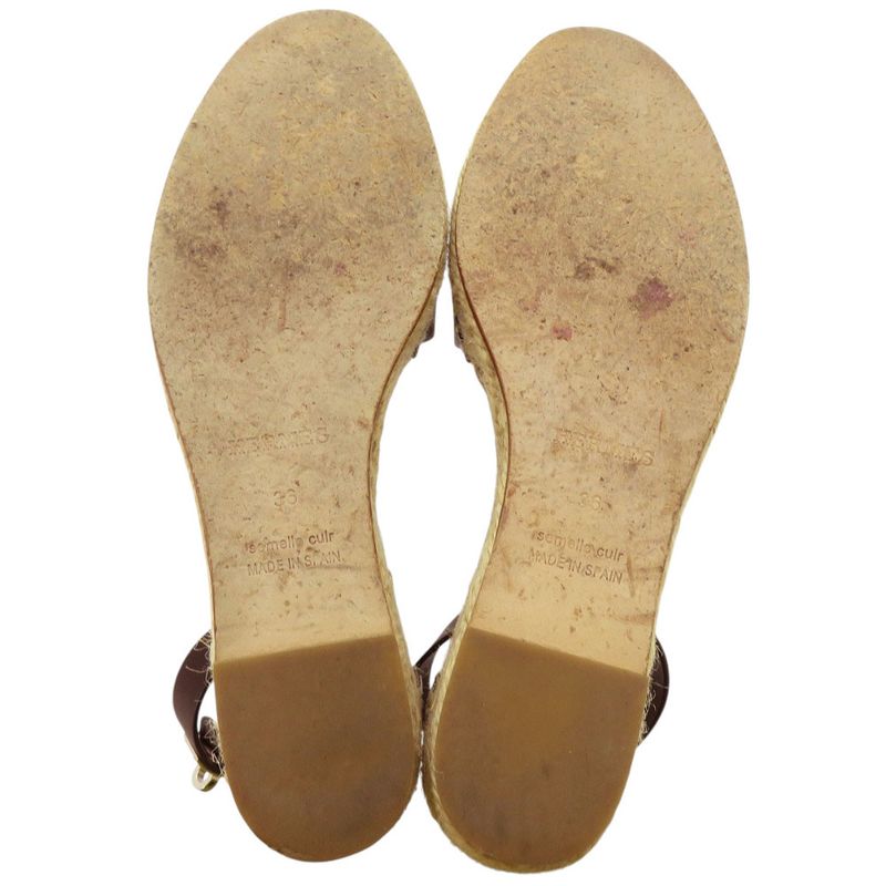 Hermes Tipoli Espadrilles Kelly Strap Wedge Sole Leather Black Silver Hardware