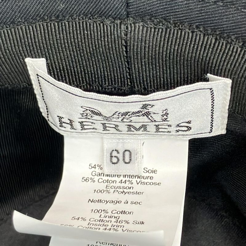 Hermes Hat 60 - Black Cotton