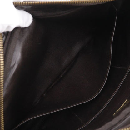 Fendi Zucca Nylon Canvas Leather Brown Women's Shoulder Bag
