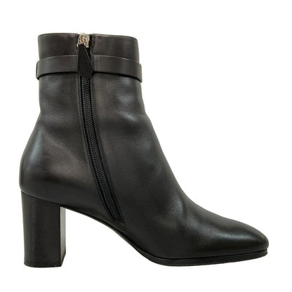 Hermes Short Boots 37 1 2 Women's Saint-Germain 192176z Black Silver Hardware