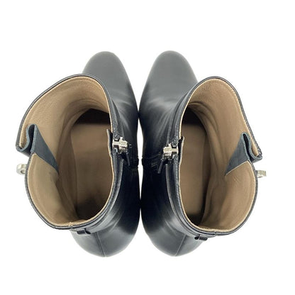 Hermes Short Boots 37 1 2 Women's Saint-Germain 192176z Black Silver Hardware